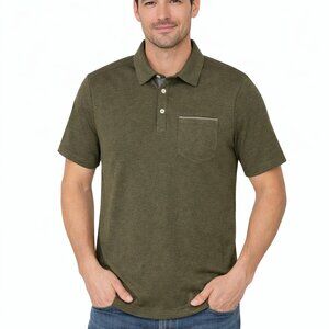 Tahari Men's Fine Cotton Interlock Shirt, Green, Size M
